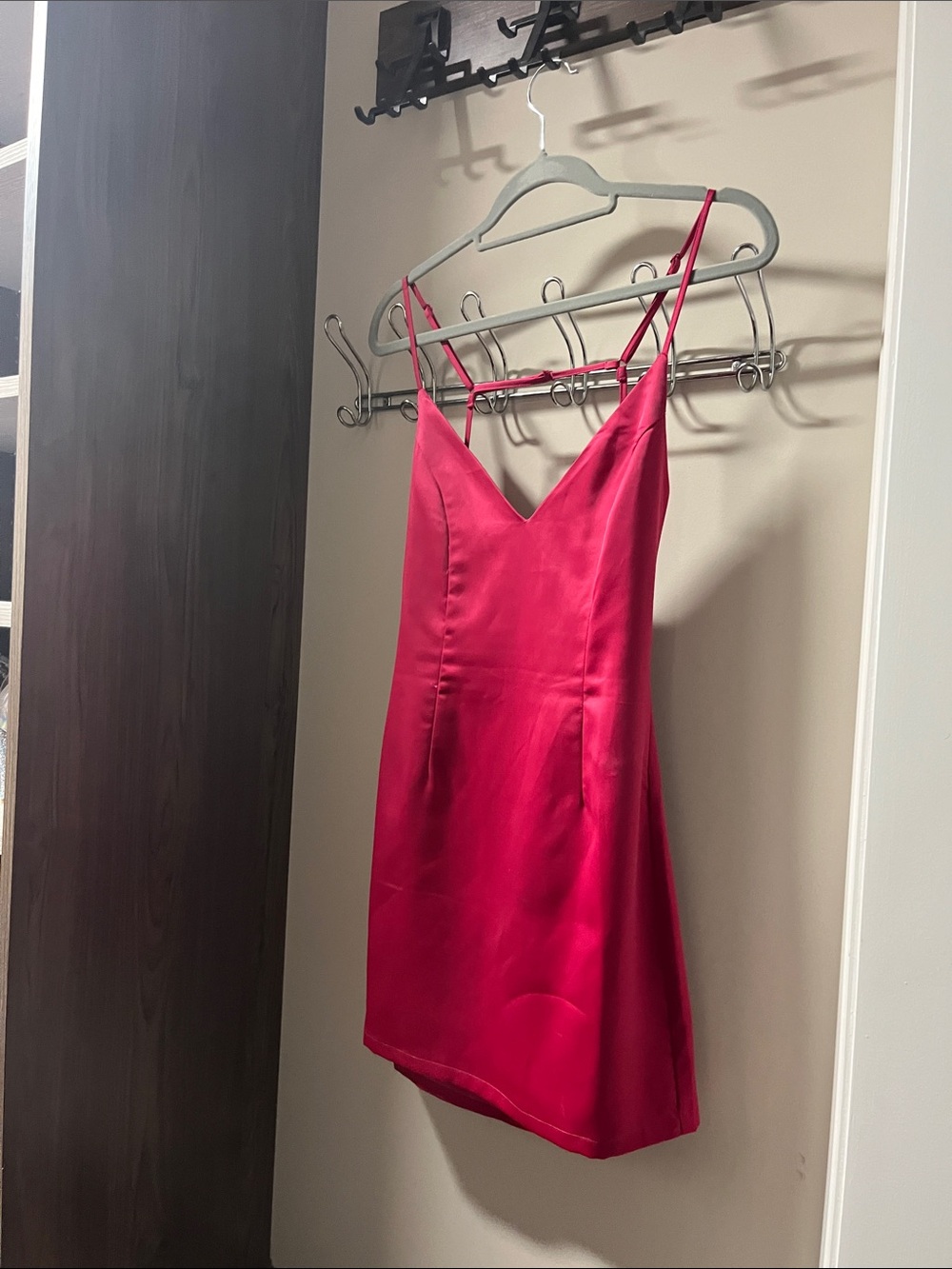 superdown Hot Pink Satin Slip Dress